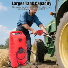 Tanque de Combustible Portátil de 57L con Bomba de Transferencia y Manguera de 3m, Depósito de Gasolina con Ruedas para Cortacésped, Embarcaciones y Uso Agrícola - rojo - Ver 5