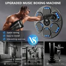 Musical Boxing Machine, Smart Boxing Trainer With Bluetooth And Boxing Gloves, Wall Mounted Boxing Machine For Parent-Child Interaction And Family Entertainment, Boxing Equipment For Home, Office And Gym. - Black - View 7