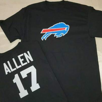 91205 MENS NFLd Buffalo Billsd JOSH ALLENd Name Number Football Jersey SHIRT BLACK