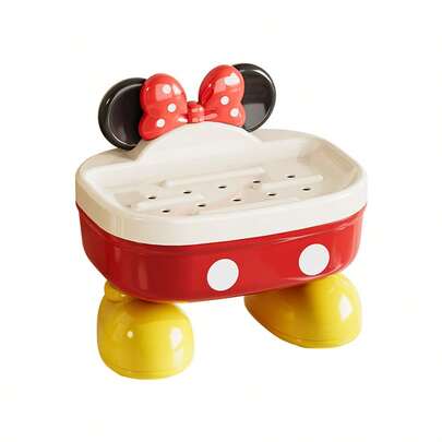 Disney 1个卡通造型可沥水皂碟，高品质浴室皂托，可拆卸台面收纳架，适用于放置肥皂/洗衣皂，粉丝好礼