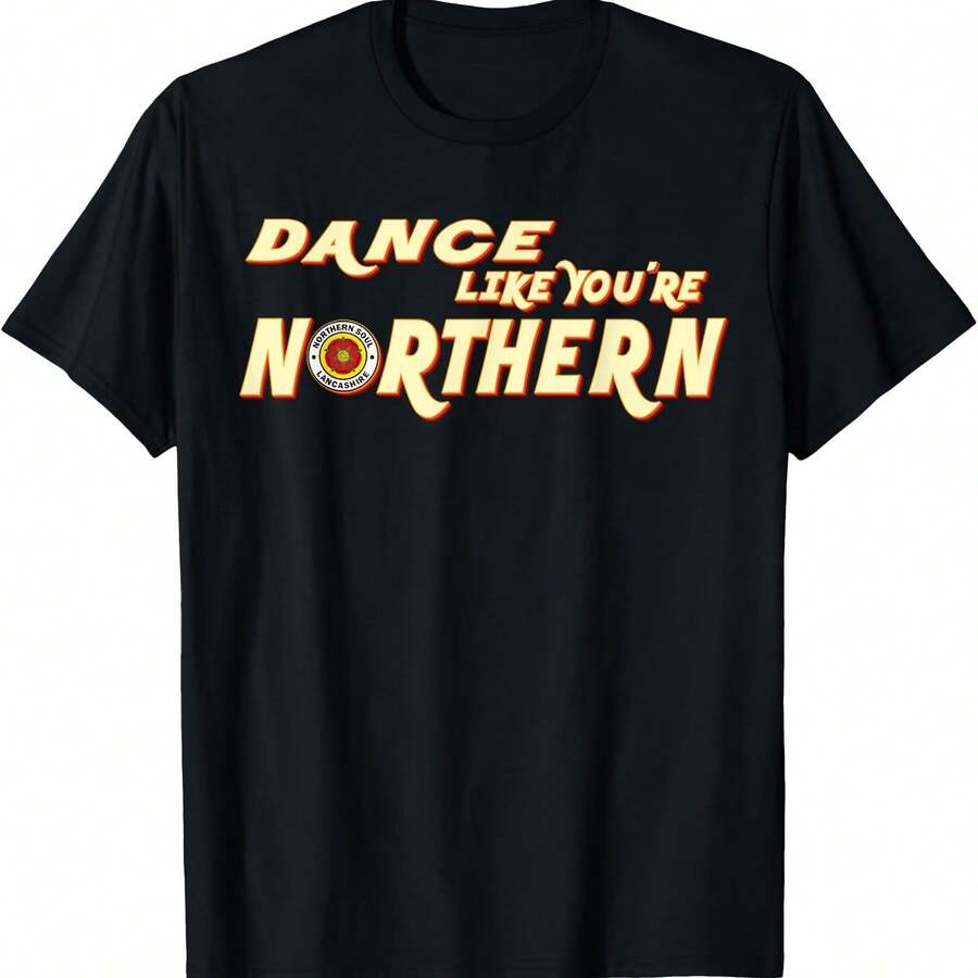 Camiseta Northern Soul, Lancashire Baila como si fueras del norte - Negro 5 - Ver 1