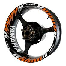 Calcomanias Stickers Para Rines  Completo Rin Moto - Naranja Reflejante / Blanco Reflejante - Ver 2