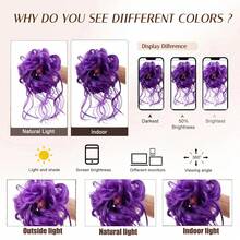 Dây buộc tóc bằng sợi tổng hợp, kiểu dáng rộng rãi, phù hợp để sử dụng hàng ngày. - Màu tím - Xem 5