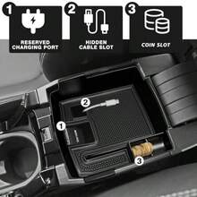 Cter Console Organizers Compatible With 2020-2025  Corolla And 2022-2025 Corolla Cross Accories Dashboard Insert Behind 8-Inch Scre And Middle Console Tray 2PCS Not For 2026 Model - 儀表板托盤和中控台零件 - 黑色 - 查看 4