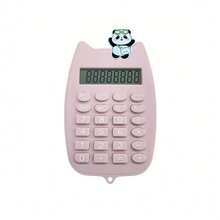 8-Digit LCD Display Cute Cat Ear Shaped Calculator - Basic Arithmetic, Percentage Calculation, Square Root, Memory Function (-), One-Key Reset, Auto Power Off, Battery Powered | Suitable For Students, Homework And Classroom Use - Batteries Not Included (Random Panda Sticker Accessories) - Panda Sticker Merchandise - View 14