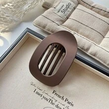 Flat Hair Claw Clips For Women Nonslip French Hair Clips For Thick, Thin, Long, Or Short Hair Tortoise Shell Comfortable & Strong Hold For Daily Wear, Weddings - 咖啡 - 查看 1