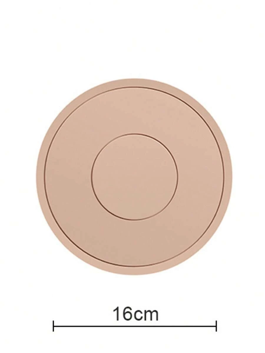 1pc Thick Silicone Heat Resistant Mat, Dining Table Placemat, Cup Coaster, Pot Holder, Bowl Pad, Suitable For Home Use - Brownish-red - View 1