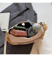 BBYUMIS&BAG Women's Black Woven Shoulder Bag - Featuring A Cute Cherry Charm, A Retro-Chic Handbag Perfect For Everyday Wear And Date Nights - 白色 - 查看 2