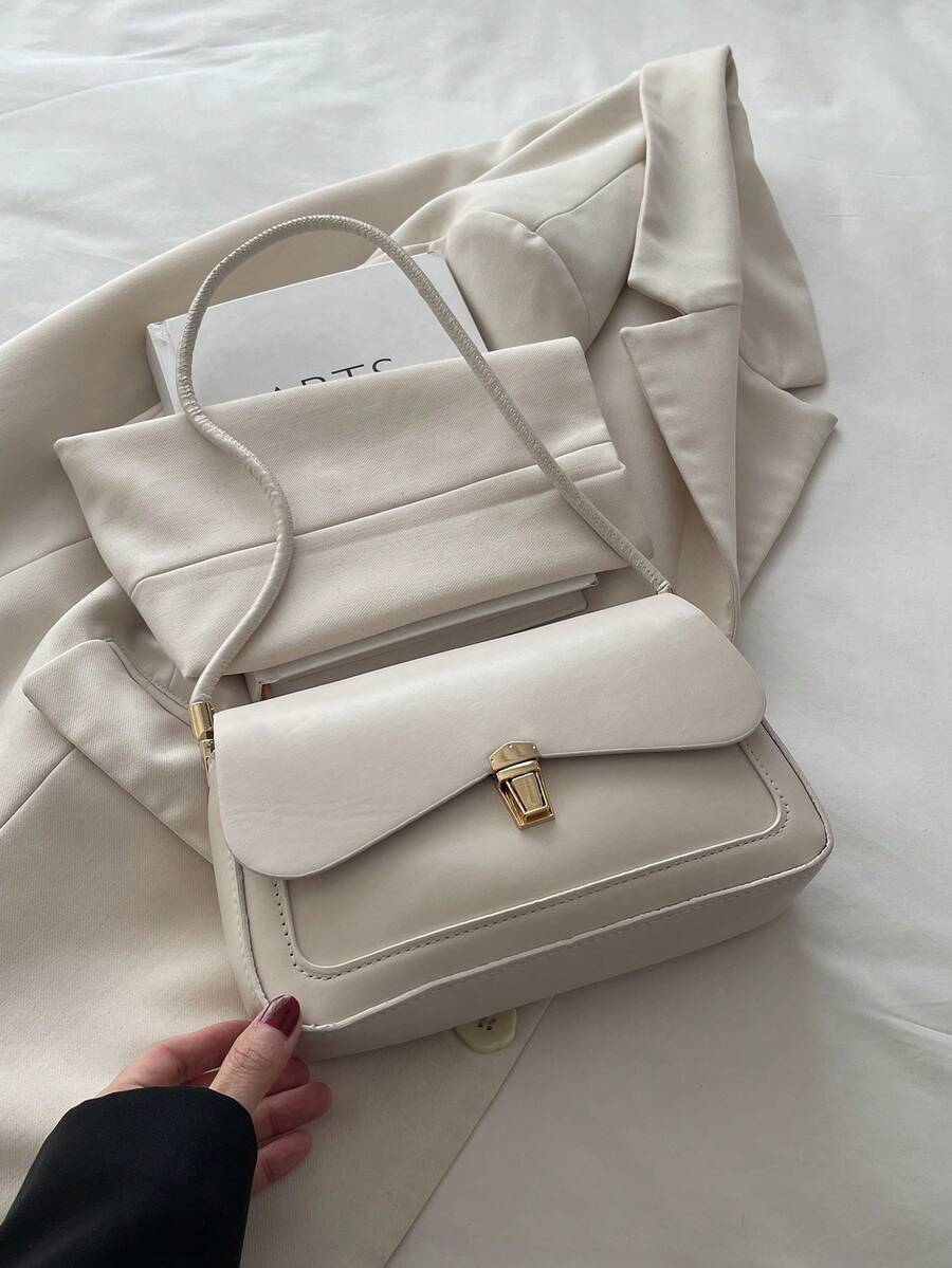 Túi đeo vai bằng da PU cao cấp phong cách tối giản Pháp cổ điển, túi xách thanh lịch, túi đeo chéo đa năng.