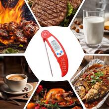 1pc Probe Thermometer, Kitchen Baking Cake Grill Temperature Meter, Milk Coffee Tea Temperature Gauge, Foldable Food Water Temp Meter (Battery Not Included) - Multicolor - View 7
