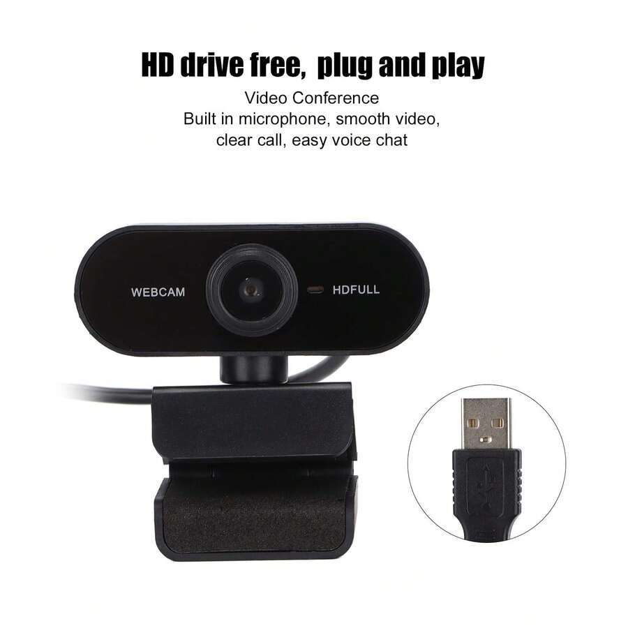 Full HD 1080P Webcam With Autofocus And Built-In Microphone: Ideal For Live Streaming, Video Calls And Conferences. - Black - View 1