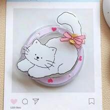 Cute Minimalist Creative Cat Magnetic Phone Holder, Rotatable Detachable Desk Stand With Magnetic Ring - Multicolor - View 4