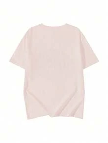 Áo nữ phong cách Gen Z mùa hè mới, áo thun ngắn tay cổ tròn in hình mèo con dễ thương. - Hồng - Xem 6