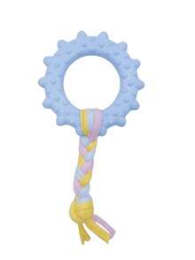 OBOVAY 随机组合的吱吱叫狗狗玩具，幼犬磨牙玩具，幼犬磨牙玩具，小型和中型犬玩具，互动宠物用品 - 藍色 - 查看 10