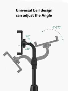 Suporte de mesa giratório e resistente para celular, suporte multifuncional para assistir TV, tablet e smartphone. - Preto - Ver 5