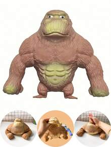 1/3个装弹力橡胶大猩猩玩具，乳胶填充恶作剧娃娃，创意趣味搞怪玩具，挤压玩具，可拉伸，缓解压力和焦虑，办公室和旅行减压玩具，解压玩具，抗压玩具，派对游戏，派对礼品，女孩玩具，男孩玩具，女孩礼物，女孩游戏，男孩游戏，派对礼品袋填充物，生日派对礼品，趣味礼物 - 彩色 - 查看 2