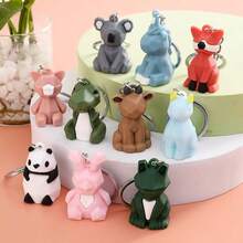 1pc New Pixel Animal Pendant PVC Soft Keychain, Fashion Backpack Car Key Chain, Birthday Party Favor Gift - Multicolor - View 2