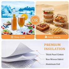 1pc Floral Pattern Insulated Lunch Bag, Quilted Thermal Lunch Tote, Food Storage Bag, Quilted Floral Handbag, Reusable Lunch Box, Leak-Proof Lunch Tote, Coquette Stylish Insulated Cooler Bag, Cute Lunch Tote, Large Capacity Reusable Thermal Cooler Bag, Home Storage Bag, Suitable For Work, Picnic Or Travel, School, Christmas Gift, Back To School Season - 藍碎花 - 查看 5
