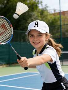 1pc Kids' 26 Letter Baseball Cap, Unisex Outdoor Sun Hat, Daily Wear, UV Protection, Comfortable & Fashionable - White - View 4