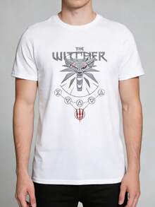 T-shirt homme à motif de loup blanc, style streetwear décontracté et hipster, col rond, manches courtes, coupe confortable pour toutes les saisons. - Blanc - Voir 10