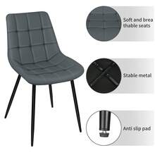 Chaises de salle à manger - Gris foncé - Voir 8