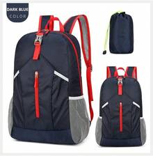 Foldable Hiking Backpack Lightweight Packable Basic-Daypack Collapsible Bag Water-Resistant Travel Men Women Camping Cycling Outdoor - Màu xanh lam - Xem 7