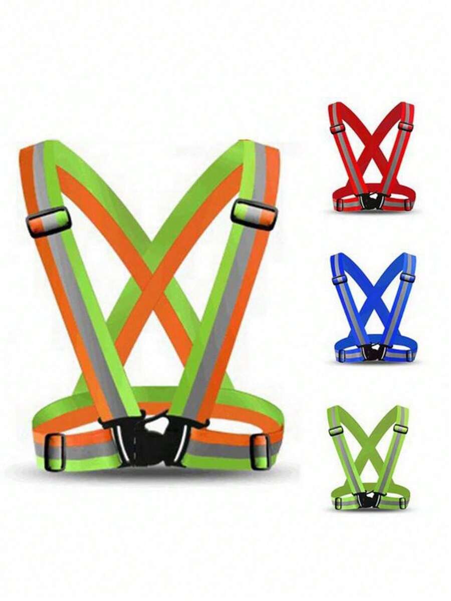 1PC Reflective Vest Elastic Strap Reflective Running Vest For Night Running Cycling All Seasons - Multicolor - View 1