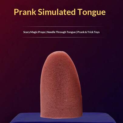 魔术师互动道具 - 逼真可伸缩假舌头，瞬间弹出，适合万圣节恐怖恶作剧和派对玩笑，趣味魔术玩具