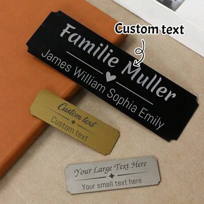 Custom Metal Name Plate, For Home Or Desk Display, Personalized Memorial Nameplate With Text, Elegant Customized Plaque For Home Decor, Meaningful Customizable Gift For Family, Sympathy, Remembrance And Keepsake, Valentine'S Day, Daily, Men, Women,Home Decor Living Room