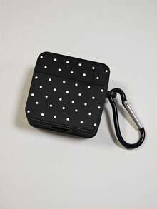 一套波点图案耳机盒，方形黑色耳机盒，带一个耳机盒登山扣，兼容 耳机盒、耳机、Pro（第二代）、3、Pro、1/2、4、Pro 3 - 彩色 - 查看 2