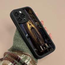 Funda para teléfono con diseño iluminado de figura sagrada compatible con  17,  16 Pro Max,  15 Pro Max,  13 y  12. Regalo elegante y artístico para amantes de la espiritualidad, amigos y familiares. - Negro - Ver 6