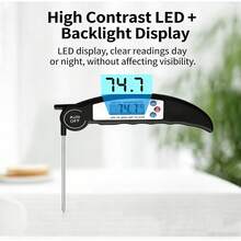 1个装数字肉类温度计，带探针，适用于烹饪、烘焙、液体、烧烤、空气炸锅，可快速测量食物温度 - M - 查看 6