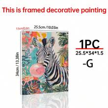 1/9件套混搭画廊墙饰，趣味动物图案，色彩缤纷的客厅墙画，个性十足的极繁主义可打印艺术品，帆布艺术墙画，房间海报，家居装饰，房间装饰项目，卧室，厨房，客厅，走廊装饰，可选画框 - 多色 - 查看 46