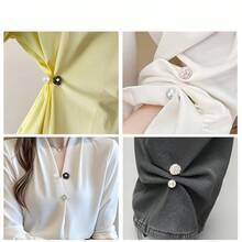 优雅山茶花别针套装 - 防滑衬衫夹，安全女士配饰 - 多色 - 查看 9