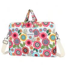 Canvaslove Water Resistant Laptop Shoulder Sleeve Case Bag For MacBook Pro 16 Inch And 15.6 Inch And 16 Inch Laptop (Red Flower) - RedFlower - View 1