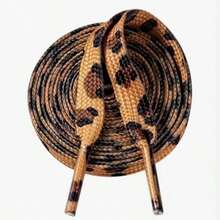 1 Pair Leopard Print Flat Shoelaces (2pcs), Animal Pattern Sneaker & Canvas Shoe Replacement Laces, Durable Trapezoidal Design Suitable For Men & Women, 39 Inch Length, Tear-Resistant Casual Wear, 10 Specifications Available - Multicolor - View 2