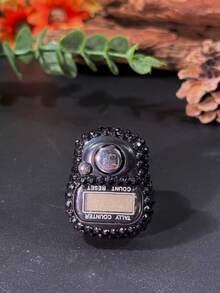 Customized Rhinestone Electronic Ring Counter, Elastic Finger Ring Portable Counter, Convenient Electronic Rosary Beads, Decorative And Practical Tool For Praying Count, Customer Flow Count, Sports Count, Fishing-Golf Count, Holiday Gifts - Multicolor - View 4