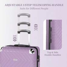 YSTYLE 3/5 Piece Hardside Luggage Set (12, 18, 20, 24, 28 Inch), With Scratch-Resistant And Impact-Resistant ABS Shells, Spacious Design And Four 360-Degree Spinner Wheels - Purple - View 5