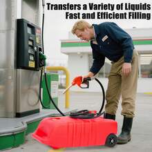 Tanque de Combustible Portátil de 57L con Bomba de Transferencia y Manguera de 3m, Depósito de Gasolina con Ruedas para Cortacésped, Embarcaciones y Uso Agrícola - rojo - Ver 4