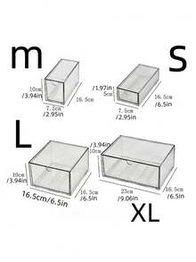 1pc Exquisite Transparent Acrylic Desktop Multifunctional Pen Holder Organizer Storage Box With Multiple Size Choices, Stackable Dustproof Drawer-Style Container For Stationery, Cosmetics, Jewelry, Etc., Suitable For Students And Office Workers - Clear - View 14