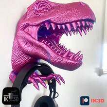 3D Printed Tyrannosaurus Rex Wall Art, Game Controller Holder, Headphone Stand - Support - View 3