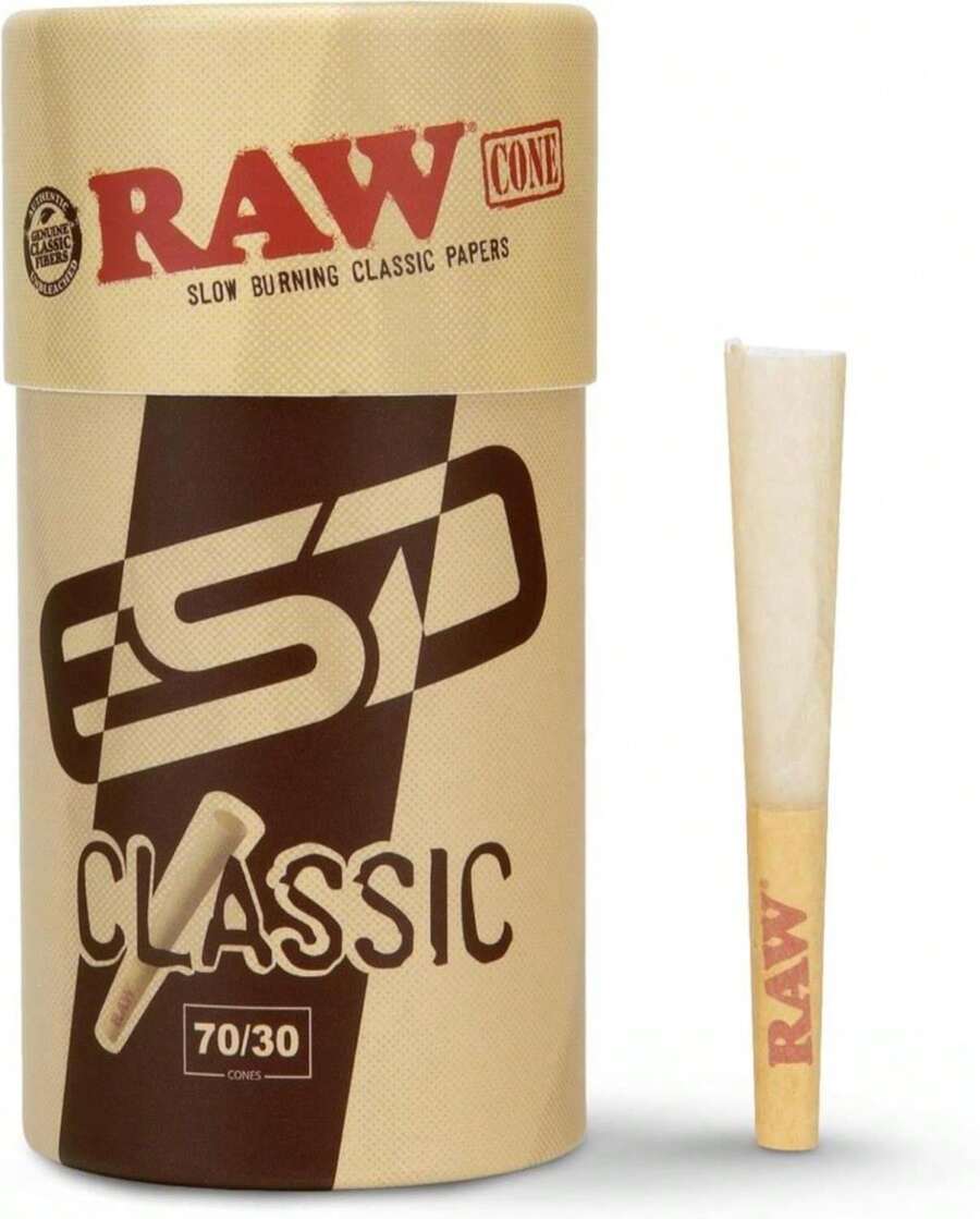 RAW Mini Dogwalker Pre-Rolled Cones 70\/30 Single Size - 20 Pack - Slow Burning - Rolling Papers - Shorter Than 1 1\/4 - Special Edition - MàuA - Xem 1