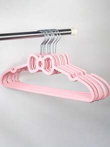 3pcs/9pcs/12pcs Pink Bow Design Non-Slip Durable ABS Plastic Clothes Hangers For Women - Pink - View 4