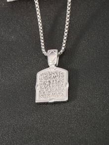 1件不锈钢北欧风小众死神镰刀骷髅吊坠，配3.0毫米方形珍珠链项链，前卫时尚的男士配饰，适合日常佩戴、派对、聚会、送礼。 - 歐美十字架騎士牌雙面吊墜鑄造項鍊 - 查看 5