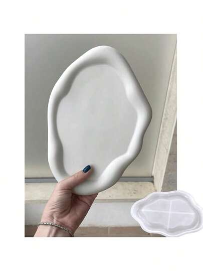 2pcs/Set DIY Cloud & Oval Silicone Mold, Reusable Casting Mould For Resin Plaster Trinket Tray Jewelry Storage Home Decor
