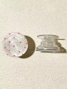 新款透明硅胶心形图案手机支架，可调节360°旋转，带伸缩功能 - 彩色 - 查看 8