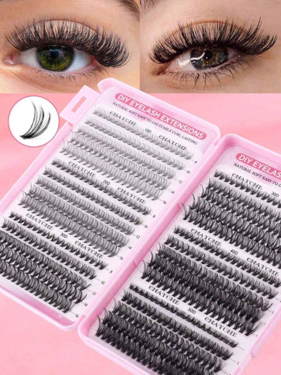 Self-Adhesive False Eyelashes, Patch False Eyelashes, Natural Style, No Glue Required, Natural Eyelash Extension, Pre-Glued Eyelashes, Easy To Apply, Eyelash Clusters, Single False Eyelashes, False Eyelashes - Multicolor - View 1