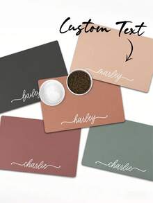 Customizable Pet Feeding Mat (1pc) - Quick-Absorbing, Personalized Name Customization. Suitable For Cats And Dogs, Featuring Non-Slip Rubber Base And Minimalist Design Style. Perfect Gift For Pet Owners. - Multicolor - View 6