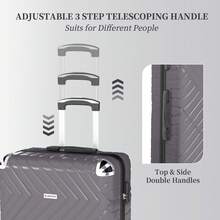 YSTYLE 3/5 Piece Hardside Luggage Set (12, 18, 20, 24, 28 Inch), With Scratch-Resistant And Impact-Resistant ABS Shells, Spacious Design And Four 360-Degree Spinner Wheels - Silver-gray - View 5