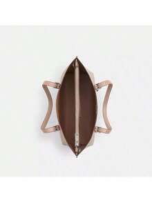 Coach Mollie Tote Shoulder Bag Monogram Canvas Women's Handbag Large Capacity Crossbody Purses 2way Commuter Bag - Sand Yellow With Taupe - View 3